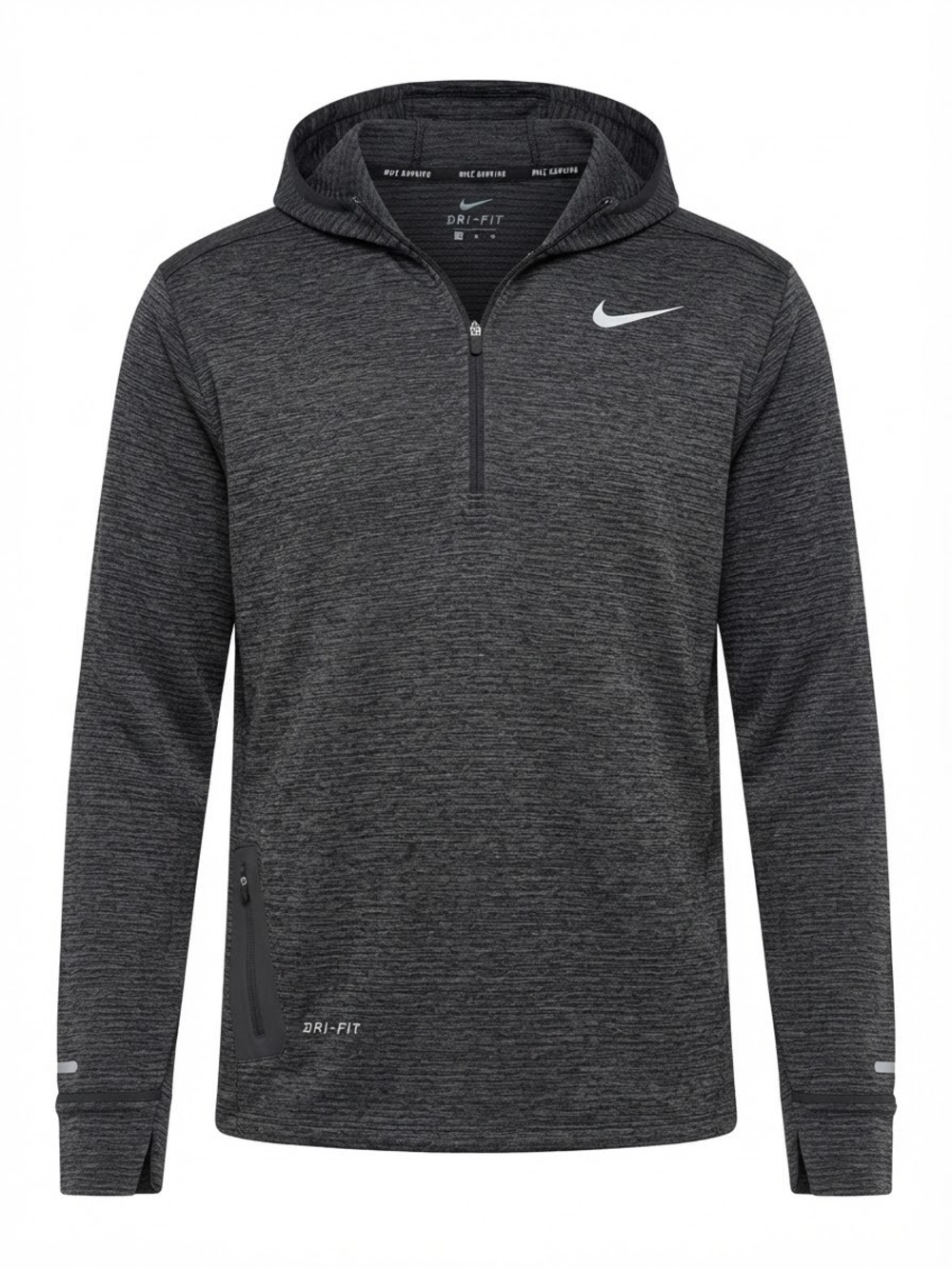 Nike Men's XL Dri-FIT Therma-Sphere Element Running Hoodie Gray 1/4 Zip